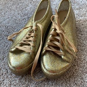 Women’s Melissa gold glitter sneakers size 6
